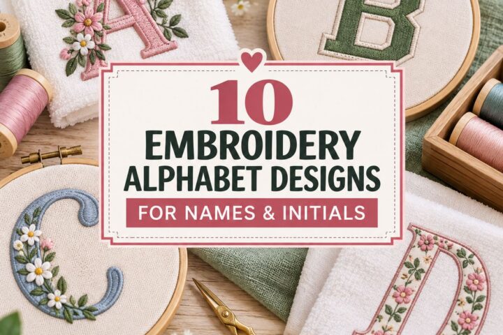 10 Embroidery Alphabet Designs for Letters and Initials