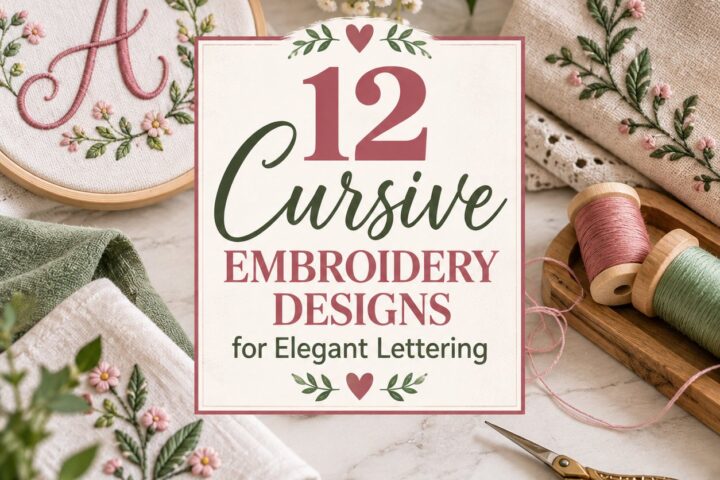 12 Cursive Embroidery Designs for Elegant Lettering