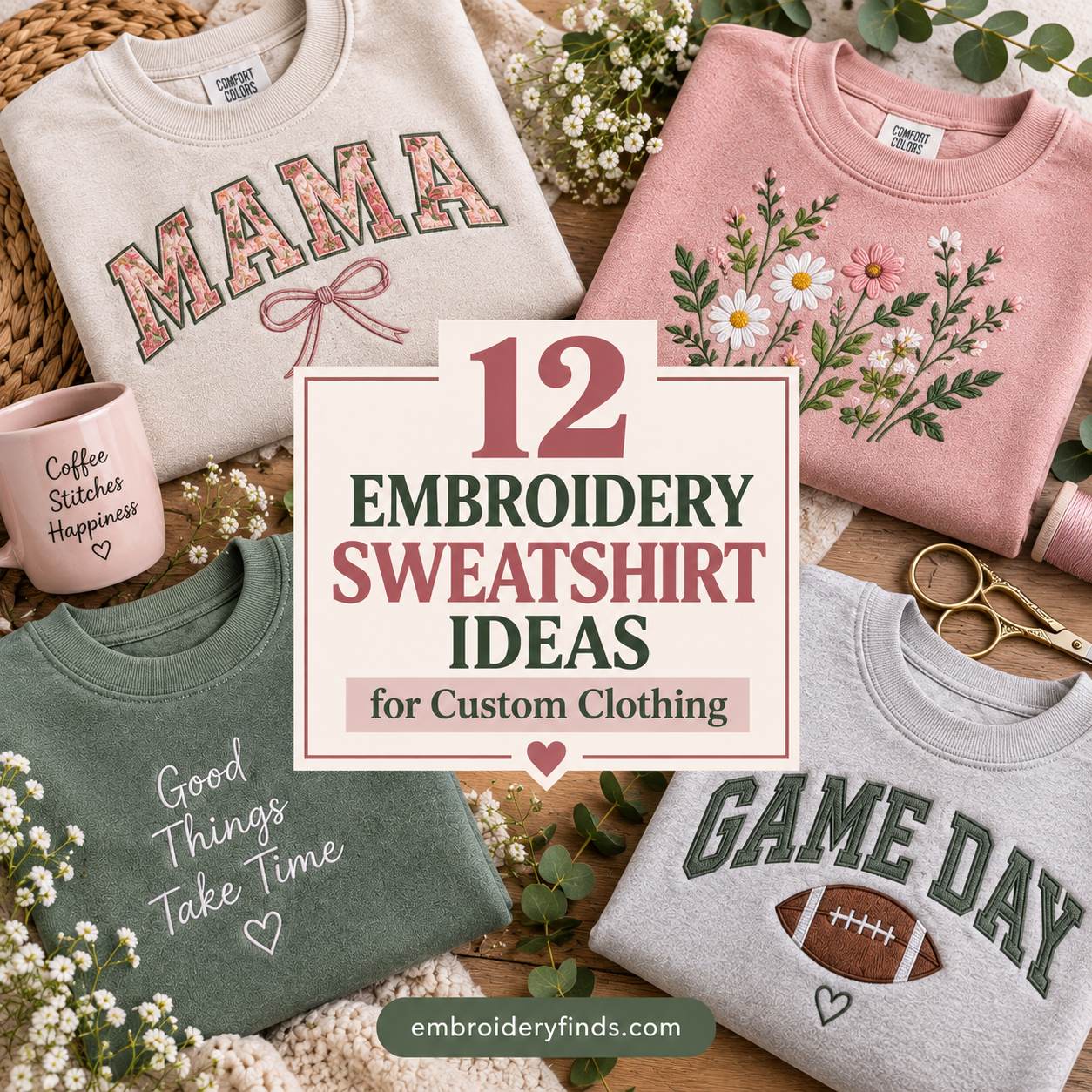 12 Embroidery Sweatshirt Ideas for Custom Clothing