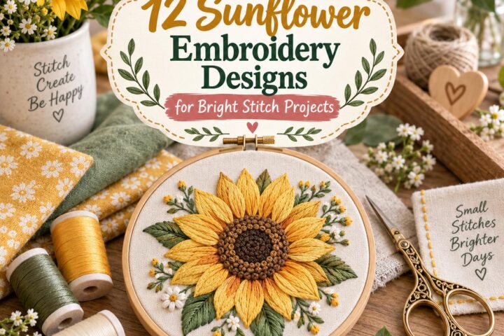 12 Sunflower Embroidery Designs for Bright Stitch Projects