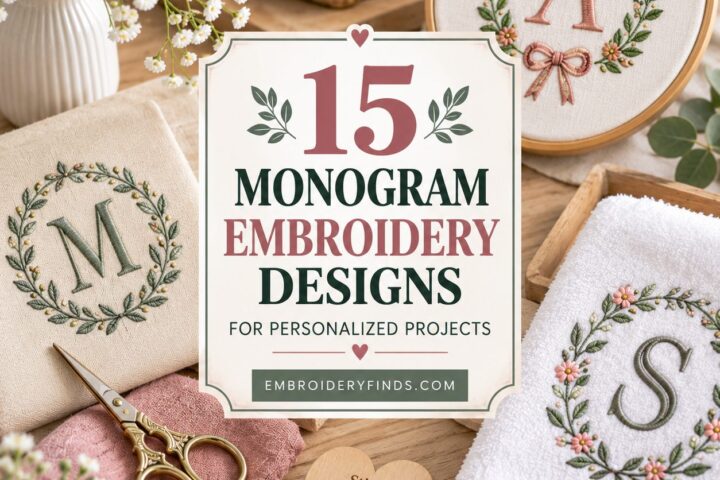 15 Monogram Embroidery Designs for Personalized Projects