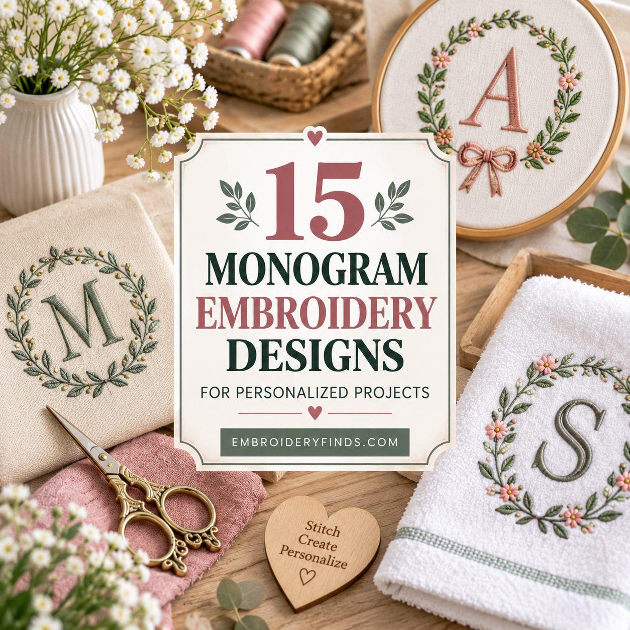 15 Monogram Embroidery Designs for Personalized Projects