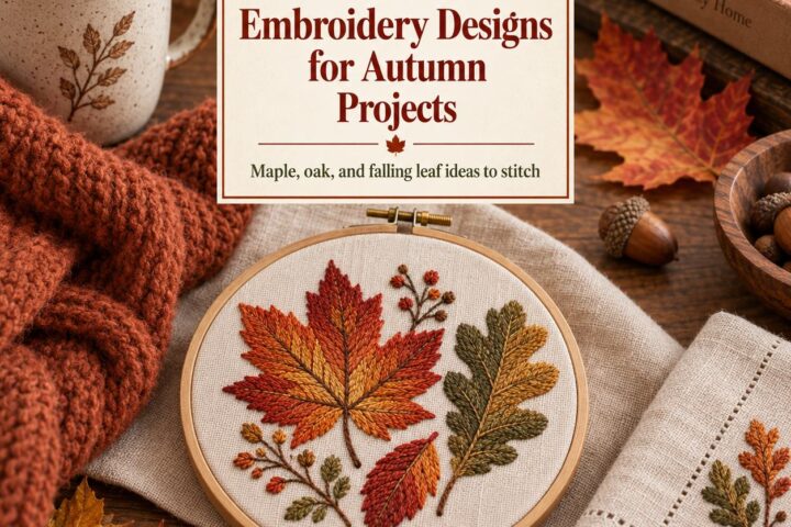 17 Fall Leaf Embroidery Designs for Autumn Projects