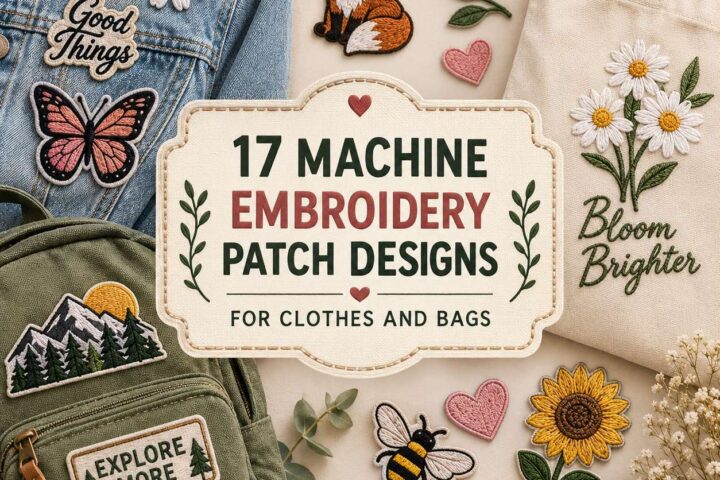 17 Machine Embroidery Patch Designs for Clothes and Bags