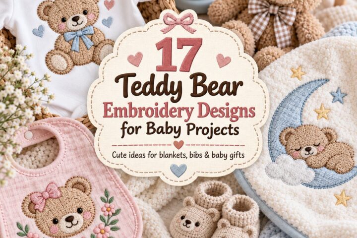 17 Teddy Bear Embroidery Designs for Baby Projects