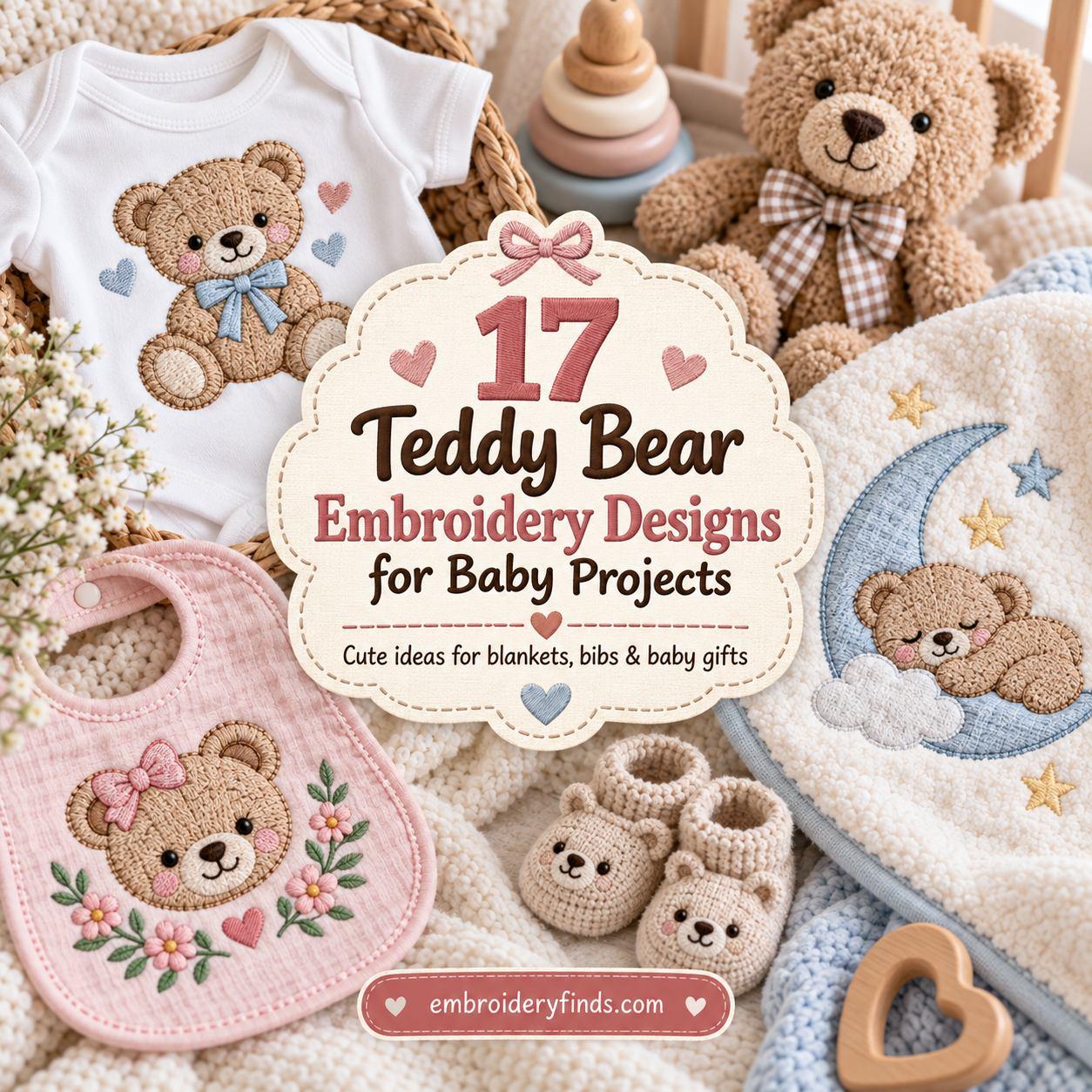 17 Teddy Bear Embroidery Designs for Baby Projects