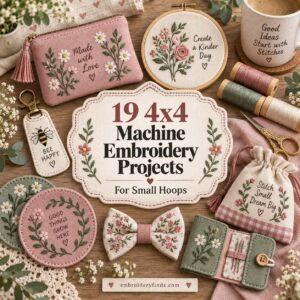 19 4x4 Machine Embroidery Projects for Small Hoops