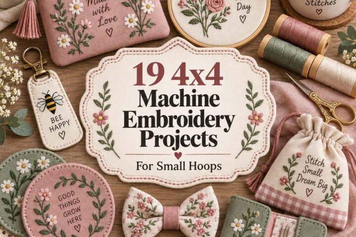 19 4x4 Machine Embroidery Projects for Small Hoops