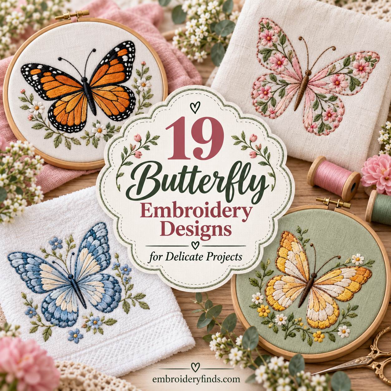 19 Butterfly Embroidery Designs for Delicate Projects