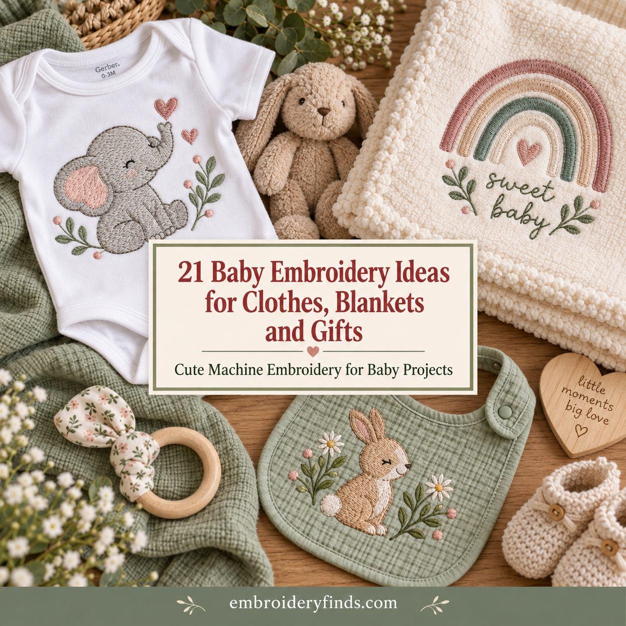 21 Baby Embroidery Ideas for Clothes, Blankets and Gifts