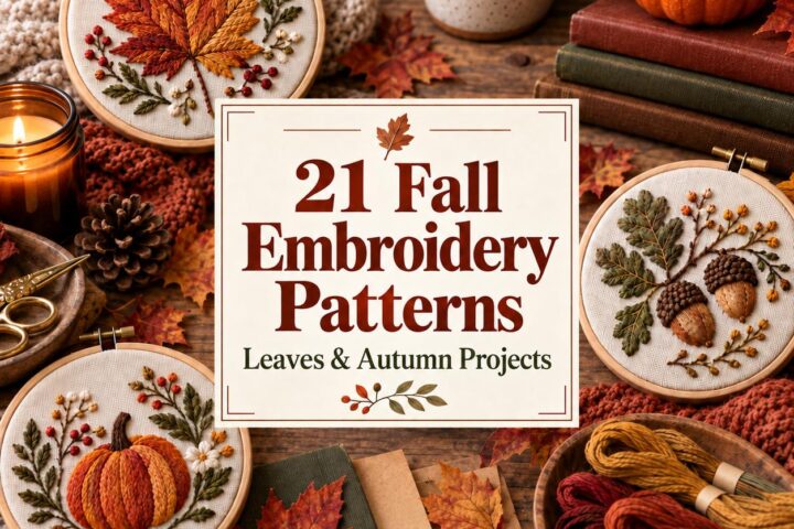 21 Fall Embroidery Patterns for Leaves and Autumn Projects