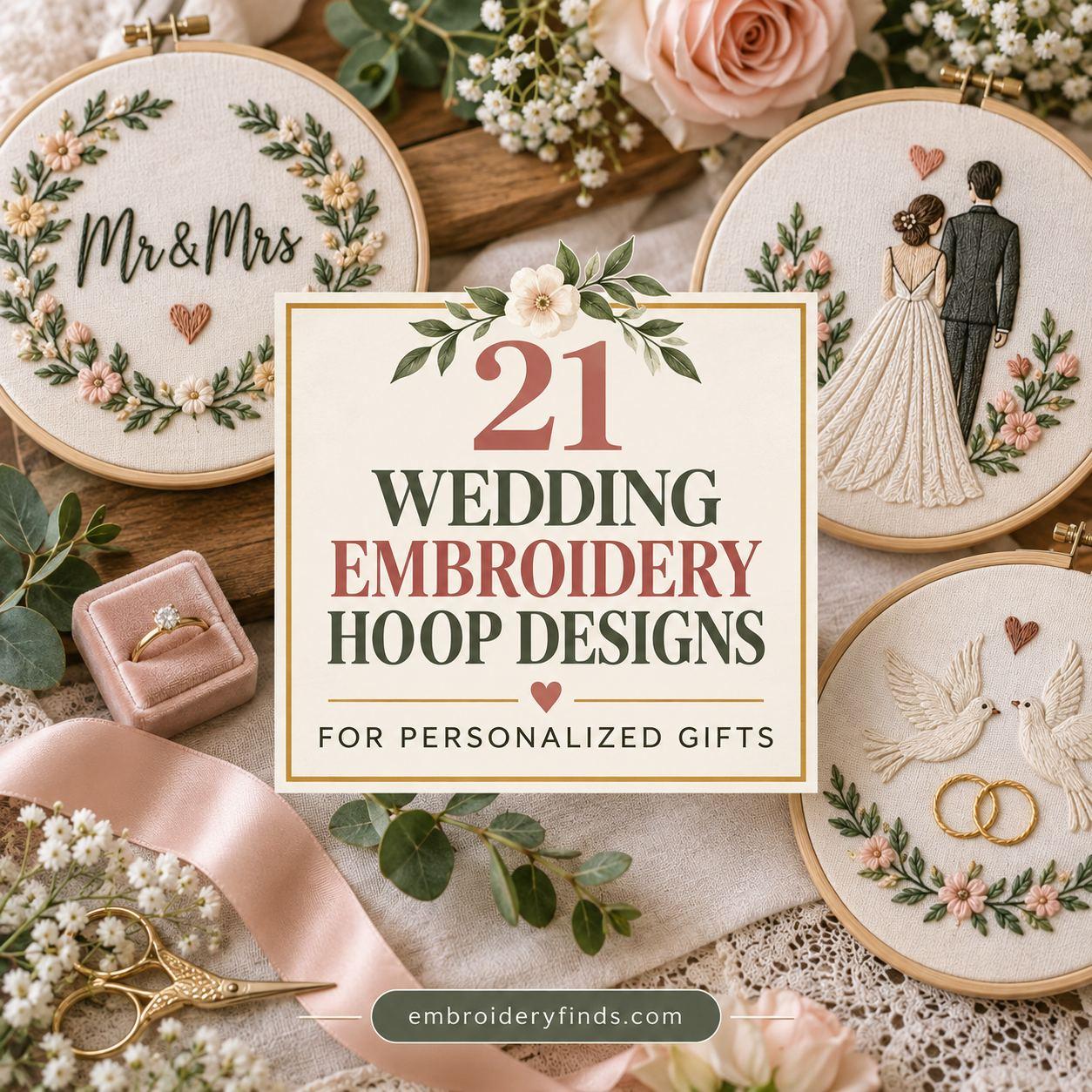21 Wedding Embroidery Hoop Designs for Personalized Gifts