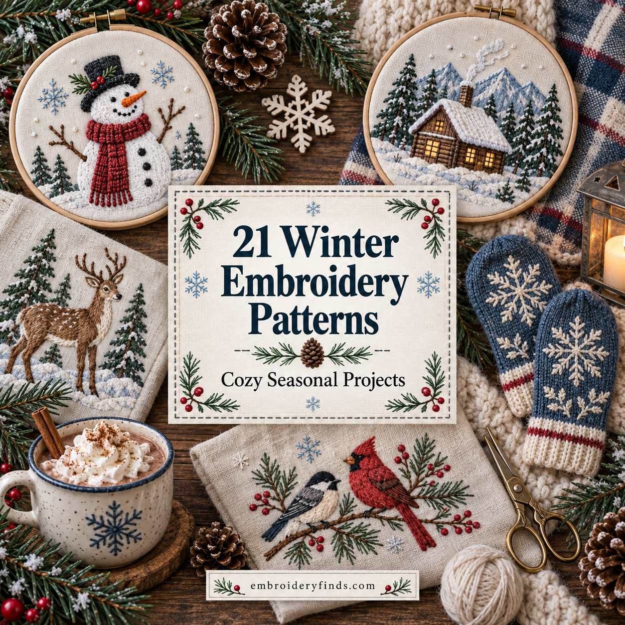 21 Winter Embroidery Patterns for Cozy Seasonal Projects