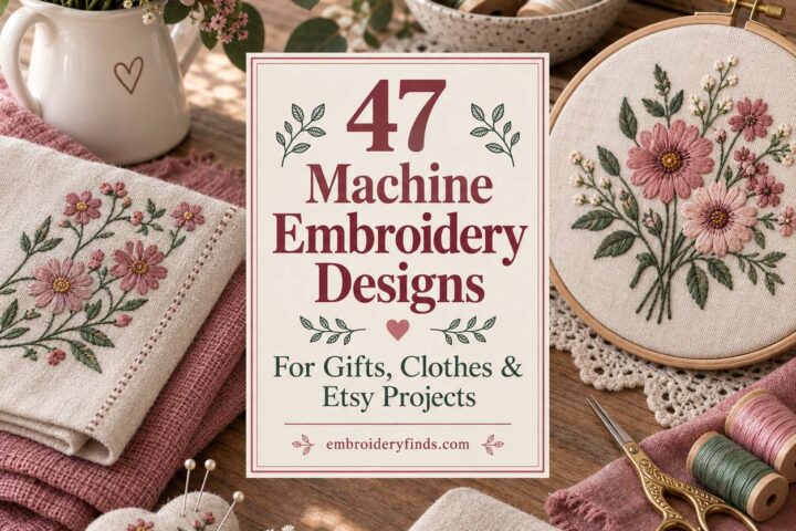 47 Etsy Embroidery Files for Machine Embroidery Projects