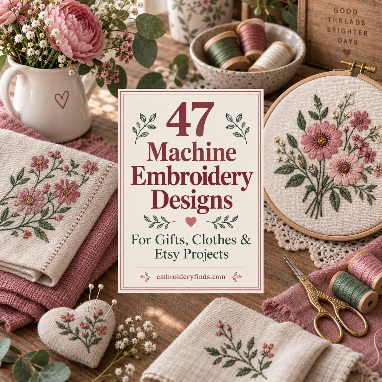 47 Etsy Embroidery Files for Machine Embroidery Projects