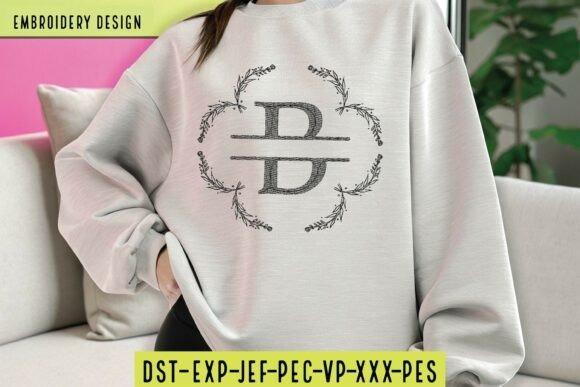 Gray sweatshirt with name embroidery ideas showing a custom alphabet font design with decorative floral elements