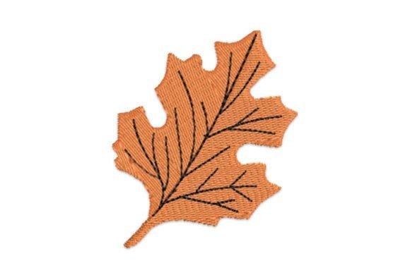 Orange embroidered fall leaf with detailed black veins in a compact design — fall leaf embroidery