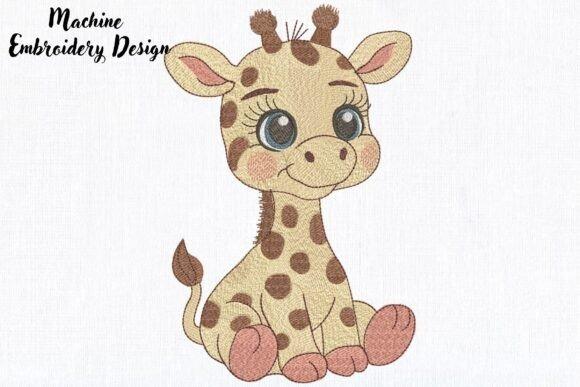 Cute safari baby giraffe embroidery design for baby embroidery ideas for clothes and gifts