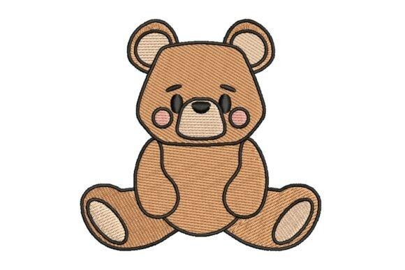 Cute teddy bear embroidery design sized about 3.67 by 3.82 inches for baby projects