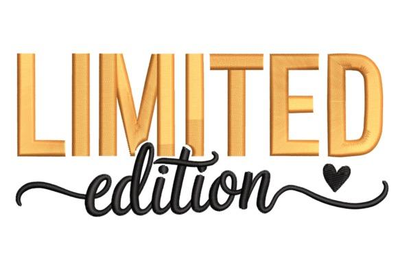 Embroidered hoodie ideas featuring bold block lettering 'LIMITED' in orange and cursive 'edition' with a small heart detail