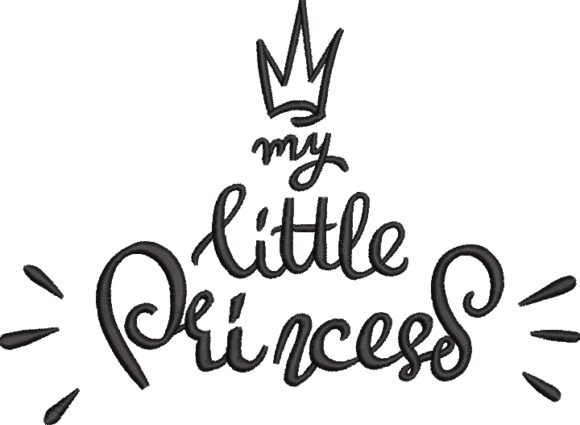 Etsy embroidery files for machine embroidery projects featuring a 'my little princess' design with a crown