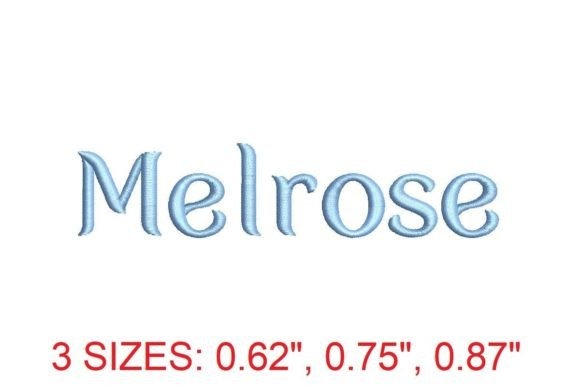 Melrose embroidery font in light blue thread with sizes 0.62, 0.75 — Etsy embroidery files for machine embroidery projects