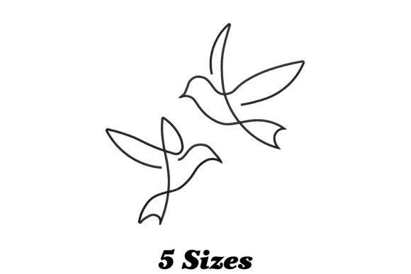 Minimalist bird embroidery designs in a one line style suitable for subtle stitch projects