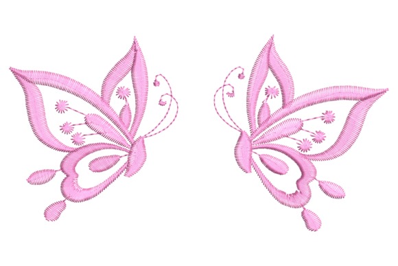 Pink butterflies embroidery design for Etsy embroidery files for machine embroidery projects with delicate details