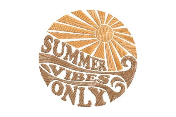 Embroidery sweatshirt ideas featuring a summer-themed design with sun rays and the phrase Summer Vibes Only
