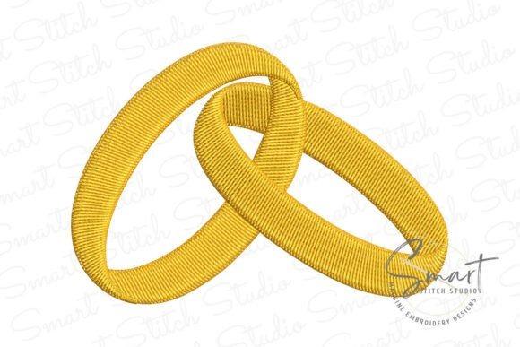 Two intertwined golden wedding rings embroidery design for wedding embroidery designs for bridal gifts