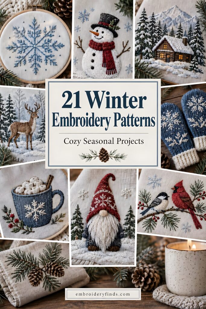 21 Winter Embroidery Patterns for Cozy Seasonal Projects