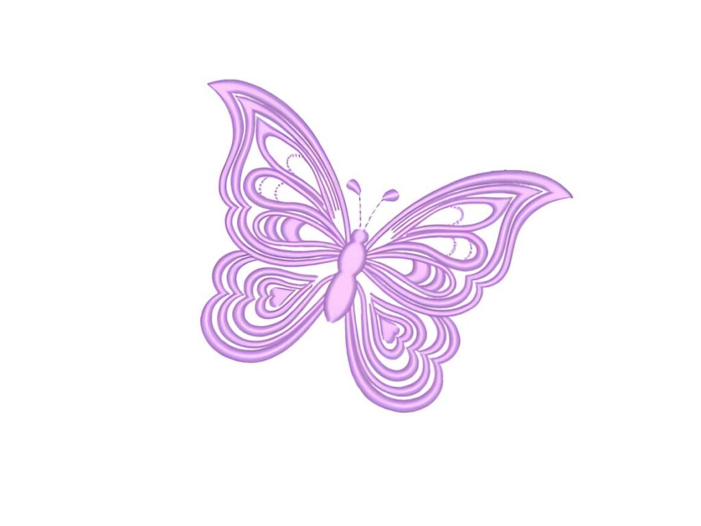 Purple butterfly embroidery design suitable for machine embroidery designs for various styles