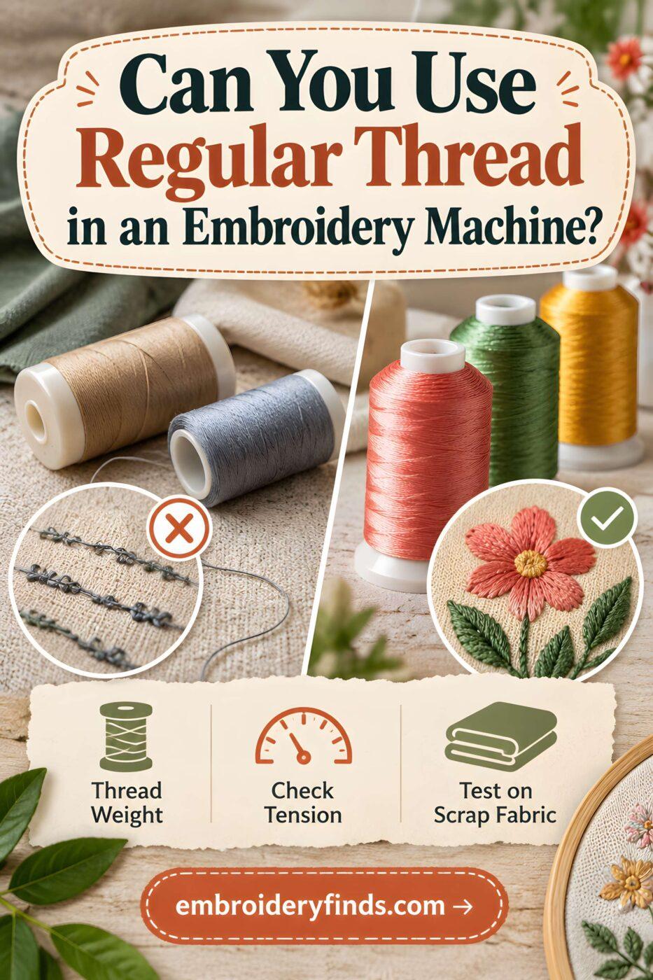 Can You Use Regular Thread in an Embroidery Machine?
