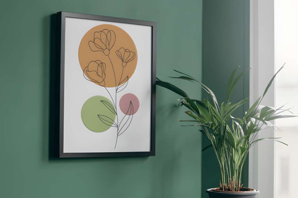 Abstract floral and leaf embroidery design with botanical elements in green — machine embroidery designs for various styles