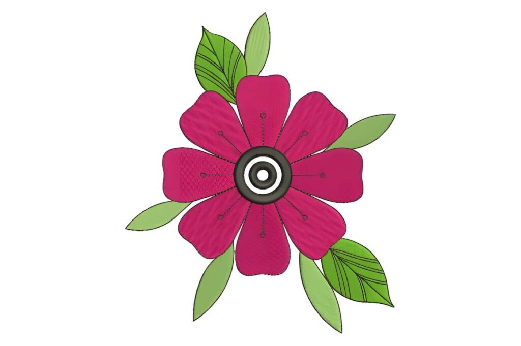 Colorful flower machine embroidery design for various styles with pink — machine embroidery designs for various styles