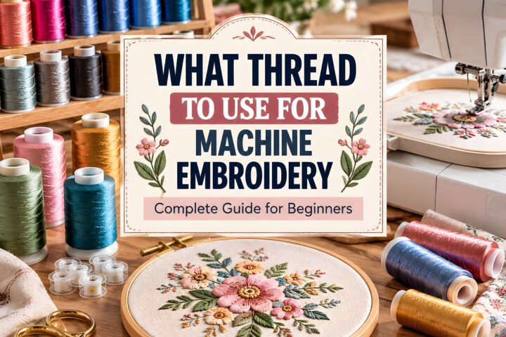 Best thread for machine embroidery with colorful thread spools and embroidery machine