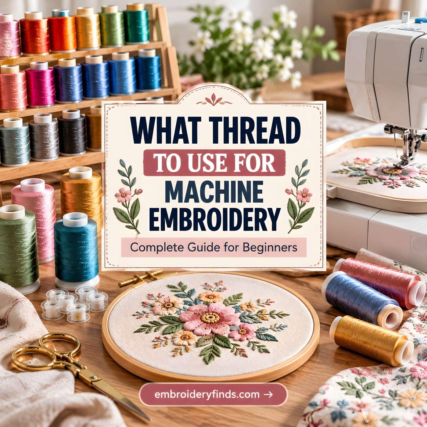Best thread for machine embroidery with colorful thread spools and embroidery machine